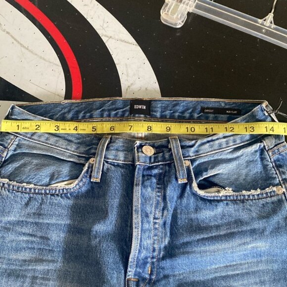 EDWIN Chrissy flare jeans frayed hem 28 / 6 in Rumour Anthropologie Free People - Picture 6 of 10